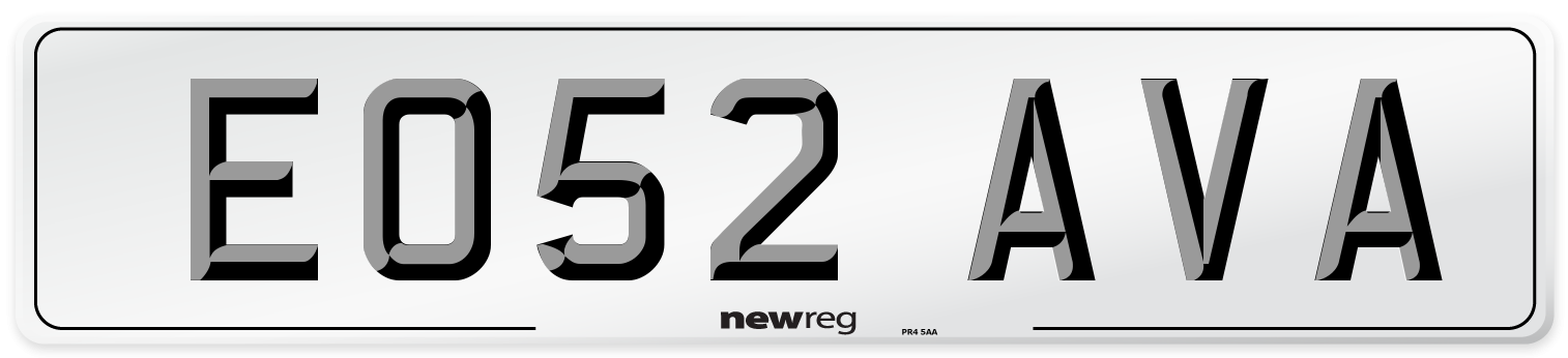 EO52 AVA Number Plate from New Reg